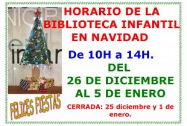 Horario de la Biblioteca Infantil Miguel Hernández en Navidad