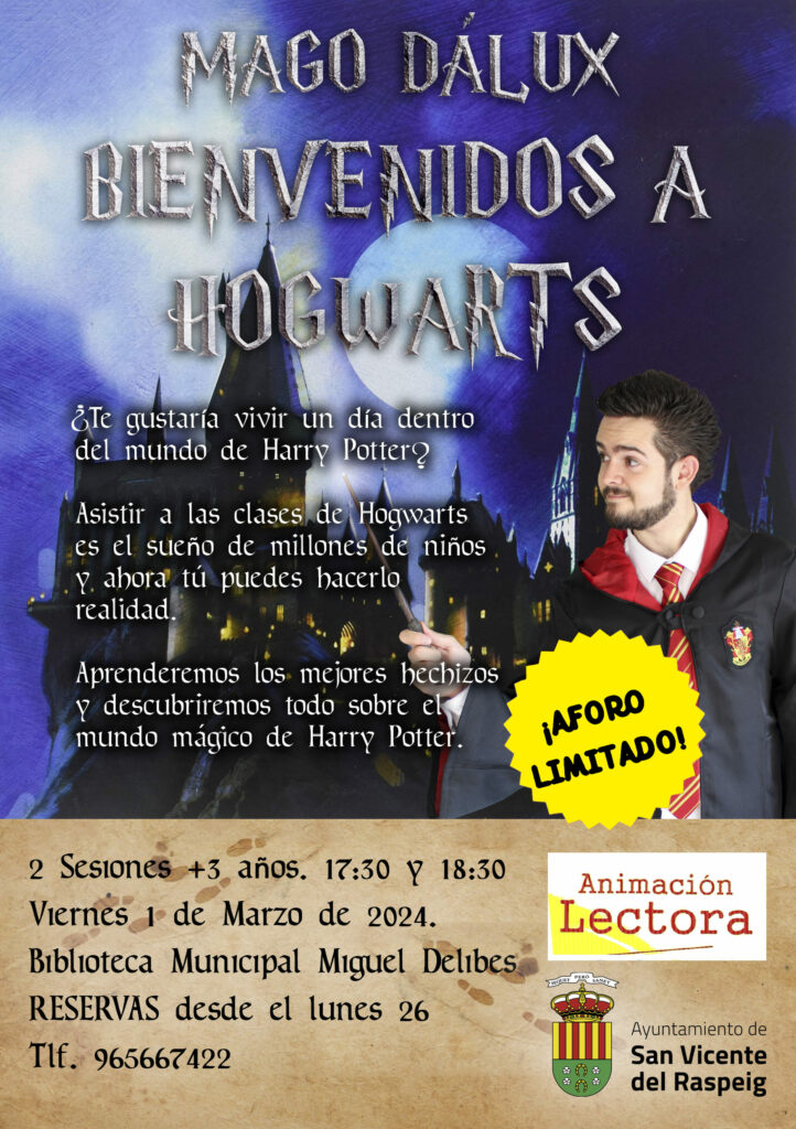 Mago Dálux: Bienvenidos a Hogwarts @ Biblioteca Pública Municipal "Miguel Delibes"