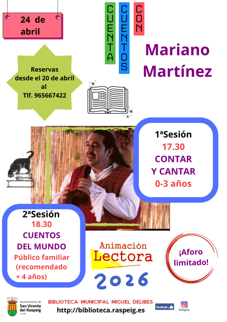 Cuentacuentos: "Contar y cantar" a cargo de Mariano Martínez para bebés de 0 a 3 años @ Biblioteca Municipal "Miguel Delibes"