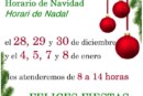 Horario de Navidad de la Biblioteca Municipal «Miguel Delibes»